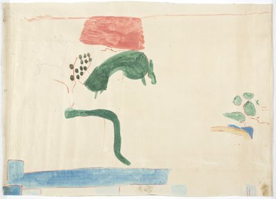 Calco de una pintura mural de Chichén Itzá, México. De la pared este, cámara interior media, Templo Superior de los Jaguares, Gran Juego de Pelota de Adela Breton