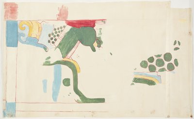 Calco de una pintura mural del Templo Superior de los Jaguares, Chichén Itzá, México de Adela Breton
