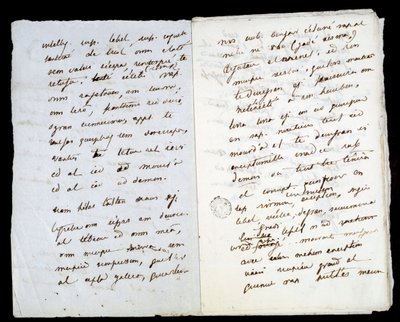 Manuscrito autógrafo de Adele Hugo (segunda hija de Victor Hugo de Adele Hugo