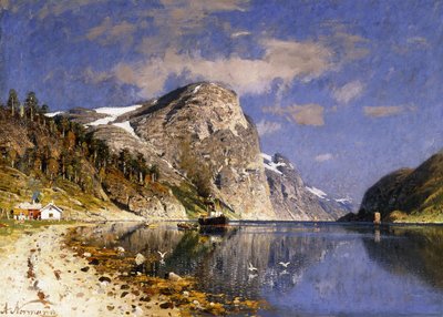 Un vapor en el Sognefjord de Adelsteen Normann