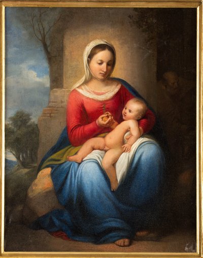Virgen y Niño Jesús (óleo sobre lienzo) de Adeodato Malatesta or Malatesti