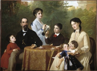 La familia Guastalla (Óleo sobre lienzo) de Adeodato Malatesta or Malatesti