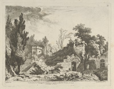 Vista de los restos de un teatro de Diferentes vistas dibujadas según la naturaleza... en el..., siglo XVIII de Adélaide Allou
