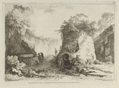 Vista de la tumba de Virgilio de Diferentes vistas dibujadas según la naturaleza..., siglo XVIII de Adélaide Allou