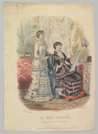 Toilettes de Mme. L. Massieu, de La Mode Illustrée, 1881 de Adèle Anaïs Colin