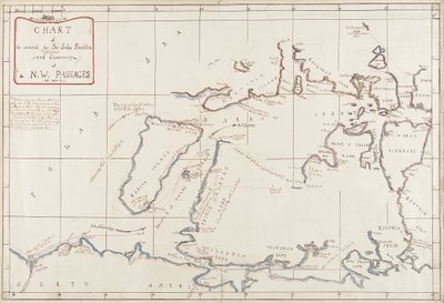 Mapa de la búsqueda de Sir John Franklin y el descubrimiento del Paso del Noroeste de Admiral Edward Augustus Inglefield