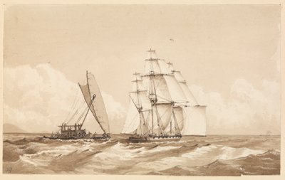 Canoa doble frente a Moalu, Islas Feejee, 26 de septiembre de 1849 [Fiyi]. de Admiral Sir Edward Gennys Fanshawe