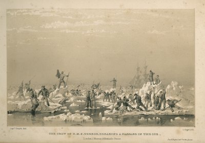 La tripulación del H.M.S. Terror, rompiendo un paso en el hielo de Admiral William Henry Smyth