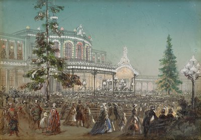 Celebración del 25º Aniversario del Ferrocarril de Tsarskoe Selo en el Salón de Conciertos de la Estación de Ferrocarril de Pavlovsk de Adolf Charlemagne