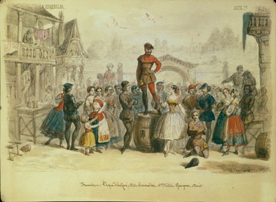 Diseño escénico para el ballet La Esmeralda de C. Pugni, 1849 de Adolf Charlemagne