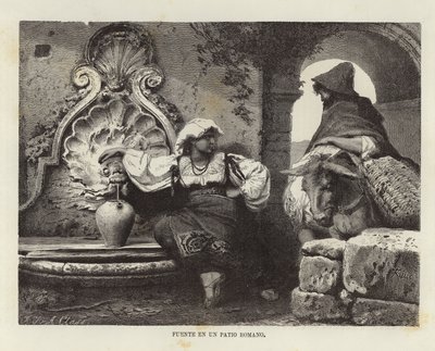 Fuente en un patio romano de Adolf Closs
