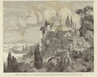 Grecia y Roma - Roma: Paisaje junto al mar en el Cabo Miseno con el Vesubio al fondo de Adolf Closs