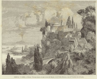 Grecia y Roma - Roma: Paisaje junto al mar en el Cabo Miseno con el Vesubio al fondo de Adolf Closs