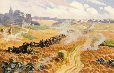 Infantería prusiana en el ataque de Adolf Closs