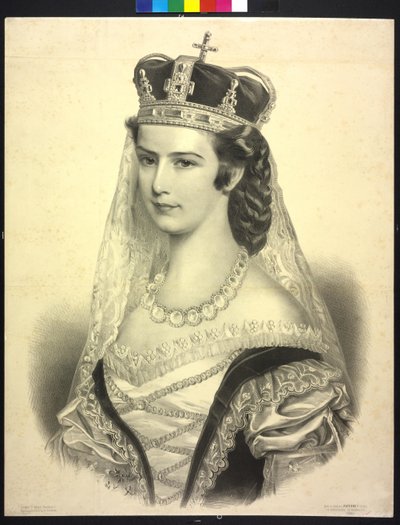 Emperatriz de Austria Isabel (litografía) de Adolf Dauthage