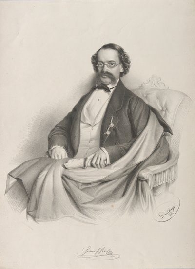 Retrato del violinista y compositor Heinrich Proch 1809-1878 de Adolf Dauthage