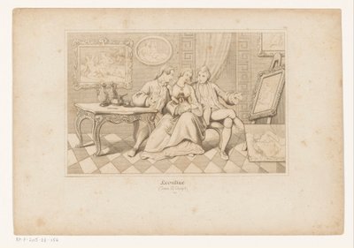 Casanova y el duque de Matalone Mirando el arte erótico con Leonilde de Adolf Gnauth