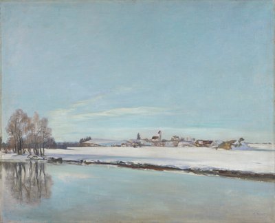Paisaje de invierno (Paisaje en Dachau) de Adolf Holzel