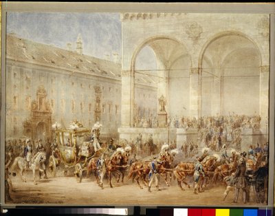 Ceremonia de partida del emperador Nicolás I (Nicolai Pavlovich Romanov de Adolf Jossifowitsch Charlemagne