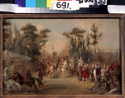 La caza del zar en el siglo XVI. Obra de Adolf Carlomagno (1826-1901). Óleo sobre cartón de Adolf Jossifowitsch Charlemagne