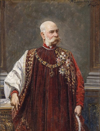 Retrato de Francisco José I de Austria como Gran Maestre del Toisón de Oro, 1903 de Adolf Liebscher