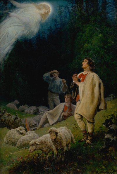 La Anunciación a los pastores, 1880 de Adolf Liebscher
