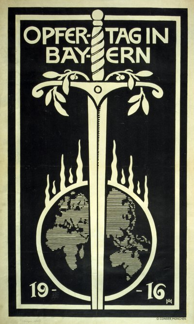 Cartel alemán de Fundrasing "Día del Sacrificio en Baviera de Adolf Munzer