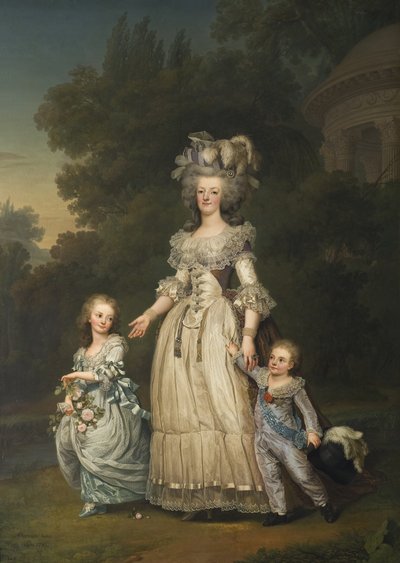 Reina María Antonieta con sus Hijos en el Parque de Trianon de Adolf Ulrich Wertmuller