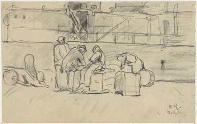 Obreros en el muelle de Rotterdam de Adolf le Comte