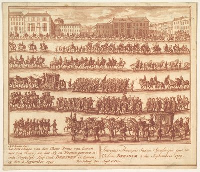 Entrada del Príncipe de Sajonia con su Esposa en Dresde el 2 de septiembre de 1719 de Adolf van der Laan
