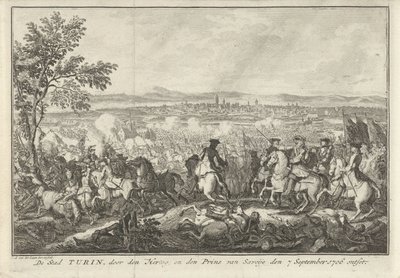 Relieve de Turín, 1706 La ciudad de Turín, profanada por el duque y el príncipe de Saboya el 7 de septiembre de 1706 (título sobre objeto) de Adolf van der Laan