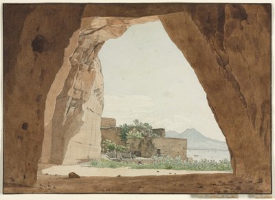 Vesuvius and the Bay of Naples from a Cave de Adolf von Heydeck