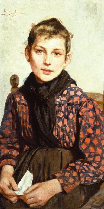 Niña sentada de Adolfo Belimbau