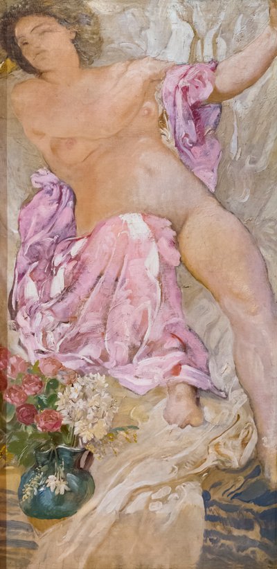 Mujer con flores / mujer desnuda con rosas de Adolfo de Carolis