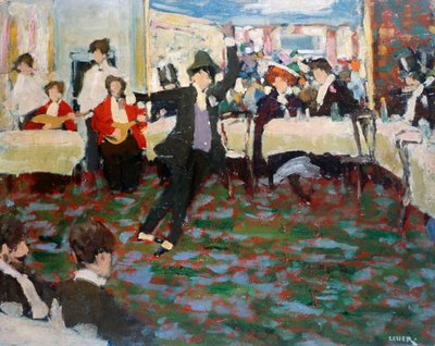 Maurice Chevalier, de Adolfo Levier (1873-1953), óleo sobre cartón, 49x60 cm. Italia, siglo XX. de Adolfo Levier