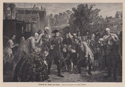 Federico el Grande, Rey de Prusia, en un viaje de Adolph Friedrich Erdmann von (after) Menzel