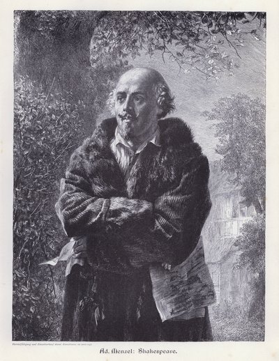 William Shakespeare, dramaturgo inglés de Adolph Friedrich Erdmann von (after) Menzel