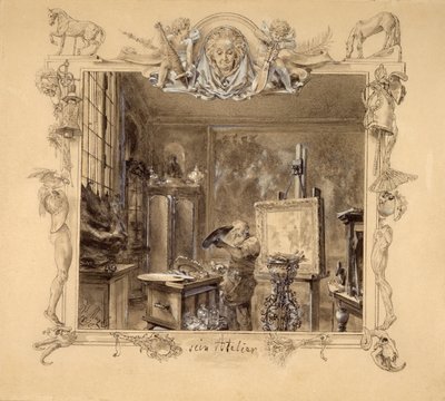 Su estudio, 1890 de Adolph Menzel