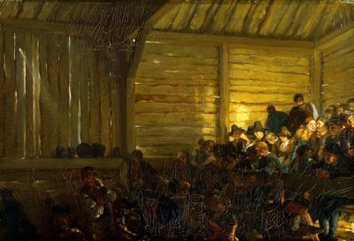 Teatro campesino en el Tirol, 1859 de Adolph Menzel