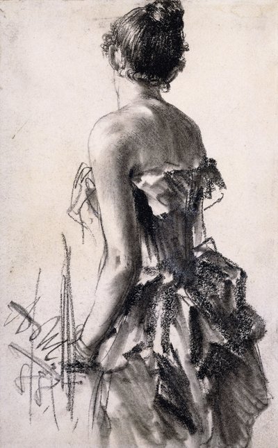 Vista Trasera de una Mujer, 1888 de Adolph Menzel