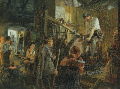 El afilador en la fragua en Hofgastein, 1881 de Adolph Menzel