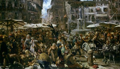 El mercado de Verona de Adolph Menzel