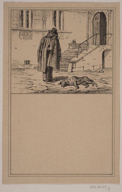 El perro muerto. No. 2 en Chr. Winther y M. Rørbye, "25 Imágenes para niños pequeños" de Johan Adolph Kittendorff