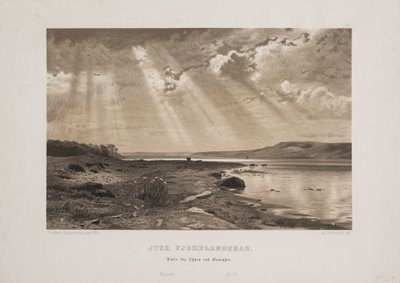 Paisaje de los fiordos de Jutlandia de Johan Adolph Kittendorff