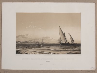 La costa cerca de Marsella con la isla de Iff al fondo de Johan Adolph Kittendorff