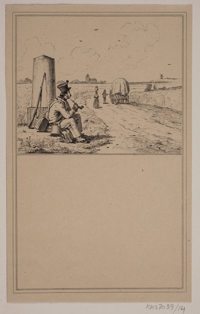 Soldados en marcha. Nr. 13 en Chr. Winther y M. Rørbye, "25 Imágenes para niños pequeños" de Johan Adolph Kittendorff