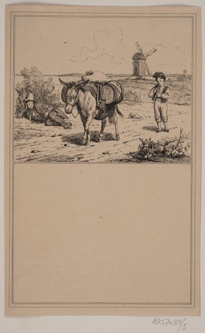 El asno. No. 4 en Chr. Winther y M. Rørbye, "25 imágenes para niños pequeños" de Johan Adolph Kittendorff