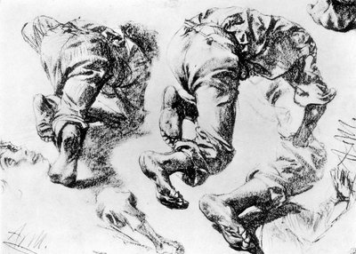 Una página de bocetos, 1913 de Adolph Menzel
