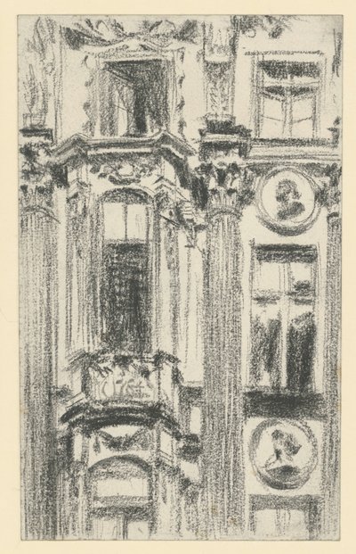 Detalle del saliente central del Palacio de Sajonia en Dresde de Adolph Menzel