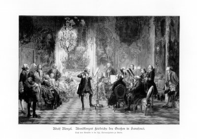 Concierto de Federico el Grande en Sanssouci de Adolph Menzel